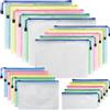 CXXBOOB Reticolare Zip Porta Documenti A3+A4+A5+A6, 20 Pezzi Portadocumenti per Organizzare lo Spazio, Porta Documenti Trasparente in PVC Impermeabile per Ufficio, Carta, Cosmetici e Accessori da Viaggio