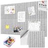 Sonuvia Pannello in Feltro Autoadesivo 60x120 cm, Set 8 Pezzi Decorativi con 35 Puntine, Bacheca Memo Murale per Ufficio Cucina e Arredo Interno, Grigio Argento