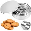 Funngy Coppapasta Rotondo,12 PCS Coppapasta Tondi Acciaio Inox Formine per Biscotti Tagliapasta Rotondo per Pasticceria Set Stampi per Biscotti e Dolci Stampo Cerchio per Torte e Tartare
