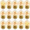 Hcnew G40 E27 LED Retro Lampadina a filamento Edison Mini Globe 1W Spirale a spirale Lampadina in vetro ambra Lampadina
