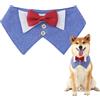 OCSOSO Papillon regolabile e foulard - Elegante costume per cani in stile britannico per matrimoni, Natale, feste | Tuta per cani Smoking Tuxedo (BLUE, L)