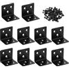 MengH-SHOP Staffe Angolari 90 Gradi Supporti Angolo Retto Staffe in Acciaio Squadretta Giunzione a Forma di L con viti per Mensola di Legno Tavolo Sedia 40*40*40mm 10 Pezzi Nero