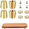 Singring 4 piedini in ottone e legno di noce, piedini in legno di noce, con viti e rondelle, per elettrodomestici da cucina e mobili multipli (15 mm)
