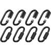 PATIKIL 4mm 304 Inossidabile Acciaio Catena Veloce Collegamenti, 8pz Vite Blocco Catena Connettore Ovale D Ring Gancio Clip per Lampadario Zaino Tenda, 507 Lbs Nero