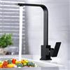 XWIHTR miscelatore rotante a 360° caldo e freddo per cucina in acciaio inox, miscelatore monocomando per lavello, antigoccia con rubinetto silenzioso per lavello (nero)