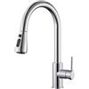 CECIPA Rubinetto Lavello Cucina con Doccetta, Miscelatore Cucina Estraibile di 40CM con 2 Modalità, Rubinetto in Acciaio Inox, Miscelatore Girevole a 360°, Cromato