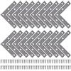 MengH-SHOP Staffe Angolari Piatta Gradi Supporti Angolo Retto Staffe in Acciaio Squadrette Angolar a Forma di L con Viti per Riparazione Mensola di Legno Tavolo Sedia 80 * 80 mm 20 Pezzi