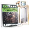 ToolSpace Porta antipolvere con cerniera, 220x120 cm, tipo C, facile da installare, riutilizzabile, resistente, ideale per le ristrutturazioni, protegge dallo sporco e dagli schizzi di vernice, 2x
