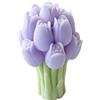 Cereria Di Giorgio - Candela a forma di mazzolino di tulipani - Colore Viola polvere - Lavorazione artigianale - Spring Collection - Con sacchetto regalo - Made in Italy