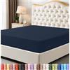 Utopia Bedding, lenzuolo sotto con angoli a dimensione intera, tasca profonda, in morbida microfibra, resistente al restringimento e allo sbiadimento, facile da pulire, solo lenzuolo, navy
