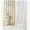 ROOM99 Tenda con occhielli Casablanca 400 × 260 cm larghezza x altezza soggiorno trasparente moderna tenda per soggiorno camera da letto bianco pompon 1 pezzo