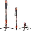Fotopro X-Airfly Mono - Monopiede in fibra di carbonio da 185,4 cm, con pedale e