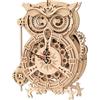 Rokr Orologio da Parete Gufo, Puzzle 3d legno,Modellismo da Costruire Adulti,Dec