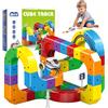 xinrongda Set da 81 pezzi Clickrail Electric Train Set di circuiti flessibili, fai da te a cubo con layout 3D di gravità, ferrovia magnetica & Magic Rail Block, regalo giocattolo per bambini