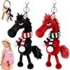 HBSFBH Mascotte fortunata dell'anno del cavallo, 2 Pezzi Giocattoli di Peluche cavallo, Bambola di peluche c-avallo,Portachiavi a forma di c-avallo,Portachiavi a forma di animali,C-avallo Plush Toy per zaino