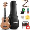 Donner Ukulele Concerto 23 Pollici Ukulele Principianti Kit per Bambino Studente con Corda Nylon Ukulele Hawaiano Mogano Legno Online Lezione DUC200