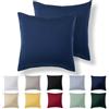 Alreya Set di 2 Federe in 100% jersey di cotone con chiusura lampo - 65 x 65 cm - Blu - Federa Cuscino, Copricuscino Divano, Federa super morbida 65x65