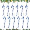 RCYHCY 12 PCS Bastoncini di Zucchero Natalizi, 13cm Bastoncini Natalizi Decorazioni, Candy Cane Albero di Natale con Cordino, Candy Cane di Natalizie per Decorazione Albero di Natale (blue)