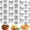 Richunie 12 Pezzi Anello Microforato Crostata,Ø6cm Ø8cm Stampo Crostata Microforato in Acciaio Inox 430,Anello Traforato per Crostate Pasticceria Mini Torte Mini Pizze Muffin per Crostate Anello