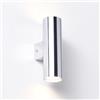 Alpinaluz Applique da Parete Up & Down con 2 Attacchi GU10, Design Cilindrico in Metallo, Lampada Decorativa da Interno per Corridoio, Camera e Soggiorno, IP20 (Cromato)