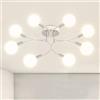 niuniaj Lampadario Soggiorno Industriale,8 Luci Plafoniera Soffitto Vintage E27,Lampada da Soffitto Bianco, Plafoniera Sputnik per Camera da Letto,Soggiorno,Cucina.Diametro 85CM(Senza Lampadina)