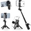 CloudValley PocketFlex Mini treppiede con controllo zoom, supporto per telefono tascabile 3 in 1, bastone per selfie, supporto a morsetto, telecomando Bluetooth per iPhone/Android Vlog e foto