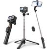 TELESIN Mini Treppiede Smartphone, 2-in-1 Bastone Selfie con Telecomando Bluetooth, Treppiede Portatile Estensibile per DJI Osmo 360 Action 6/5/4 GoPro Hero 13/12/11, Supporto Vlog per iPhone/Android