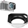 Haoge Lente quadrata in metallo per fotocamera Fujifilm X100VI X100V X100F X100T X100S X100S X70 Silver con filtro UV da 49 mm, adattatore anello Hollow Out progettato LH-X1006-PS