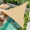 Cool Area Vela ombreggiante Triangolare 4x4x4m Impermeabile Tenda a Vela Protezione 95% Raggi UV Parasole per Giardino Esterno Terrazza-Sabbia