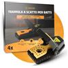 Panteer Trappole per ratti a scatto - Set da 4 - Forza d'impatto 4,5 kg - Durevoli grazie a ABS e metallo - Incl. 1 paio di guanti - Trappola per ratti riutilizzabile per cantina, garage e uso esterno