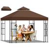 Qdreclod Telo di Ricambio per Gazebo 3x3 m, Copertura Impermeabile Doppio Strato con Protezione UV 95%, Tessuto 300D PA, Facile da Montare per Giardino, Matrimoni, BBQ e Feste all'Aperto(Marrone)