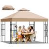 Qdreclod Telo di Ricambio per Gazebo 3x3 m, Copertura Impermeabile Doppio Strato con Protezione UV 95%, Tessuto 300D PA, Facile da Montare per Giardino, Matrimoni, BBQ e Feste all'Aperto(Kaki)