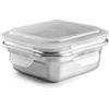 IBILI - Contenitore quadrato Keepklin da 300 ml, in acciaio inox, adatto al microonde, coperchio ermetico