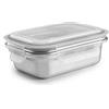 IBILI - Contenitore rettangolare Keepklin da 600 ml, in acciaio inox, adatto al microonde, coperchio ermetico