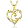 INFUSEU Ciondolo Lettera G, 18K Oro Collana Lettera Alfabeto A-Z Doppio Cuore Ciondolo Catena Lunga 20 Pollici Gioielli Compleanno Personalizzati Regali per Le Donne Moglie Donna