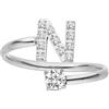 Purelei Anello con lettere - Anello da donna in acciaio inox durevole - Anelli impermeabili - Anelli regolabili dalla taglia 50 alla 60 - Gioielli alla moda per il tuo look personalizzato, 50-60