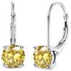 DOCHAIS Moissanite Orecchini Donna Argento 925 0.5ct-1.0ct Brillante Oro Bianco Orecchini Punto Luce Regalo Donna Compleanno N