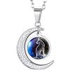 Suplight Collana da Donna con Ciondolo Mezzaluna Segno Zodiacale in Acciaio Inossidabile 316L Placcato Oro 18K Ciondolo 12 Costellazioni Zodiacale Catena 50+5cm Regalo Confezione