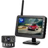 VECHTEL Telecamera posteriore wireless con schermo HD IPS da 4,3 pollici,telecamera posteriore digitale con visione notturna IP68,ausilio per la retromarcia,schermo rimovibile con presa accendisigari