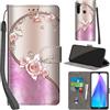 PHINIENLAND Cover per Xiaomi Redmi Note 8T Case PU Pelle Custodia [Kickstand] [Chiusura magnetica] [Slot per Schede], Portafoglio Flip Custodia per Redmi Note 8T,Rosa