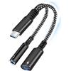 Thalire 2 in 1 Adattatore per Cuffie USB C e Ricarica, Jack da 3,5mm Type C Supporta PD 60W Ricarica Rapida & Audio, Adaptateur Casque pour Appareils USB-C, Câble AUX Hi-Res