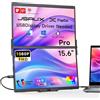 JSAUX FlipGo Pro 15,6 Monitor Portatile a Doppio Schermo, 1080P Estensore di Schermo, Triplo monitor Compatibile con Windows/macOS (Driver richiesto), Connessione a cavo unico/Design Magnetico
