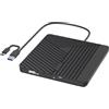 MOSWAG CD DVD Drive Esterno, USB 3.0 e USB C CD/DVD Burner +/-RW Unità Ottica, DVD Sottile Portatile CD ROM Riscrittore Scrittore Duplicatore per Desktop, Windows 11/10 PC MacBook Pro Linux PC