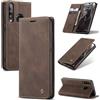 Ottcooed Cover per Huawei P30 Lite Custodia, Cover Pellicola a Libro Portafoglio in Pelle Porta Carte Protettiva Slot per Scheda Flip Case Wallet Case con Huawei P30 Lite, Caffè