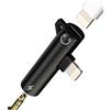WASRUYI Adattatore per Lightning a jack 3,5mm per iPhone (2in1) ricarica cuffie audio cavo per Apple MFi Certified auricolari caricatore sdoppiatore headphone cavetto adapter per iPad dongle splitter