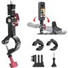 UNSTINCER Metallo Supporto Action Cam per Gopro Insta360 DJI 270° Rotativo | per 7-35 mm Tubo, 1/4 Vite, Camera Attacco per Bici Bike Scooter MTB Moto Manubrio Specchietto Asta Fotocamera Staffa Mount