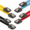POPPSTAR 4x Cavo SATA 3 per SSD/HDD, 0,5 m, cavo dati con 2 connettori diritti, fino a 6 Gbit/s, nero, giallo, rosso, blu