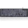 Perixx PERIBOARD-317 Tastiera Retroilluminata LED Bianchi USB Cablata, Full-size, Lettere grandi, Layout Italiano QWERTY