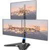 IMtKotW Supporto per monitor a 3 monitor con base indipendente per schermo piatto e curvo da 17-32, 3 monitor, orientabile, inclinabile, regolabile in altezza, 9kg per braccio