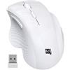 NEWWAY NM255 - Mouse Wireless 2.4GHz con Ricevitore USB Ergonomico - DPI 4000 - Silenziatore 95% di Riduzione del Rumore - 6 Pulsanti - per PC, Laptop, Mac e Linux - Bianco